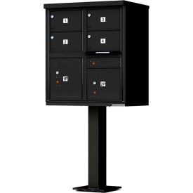 Vital Cluster Box Unit 4 Mailboxes & 2 Parcel Lockers Black 1570-4T5BKAF