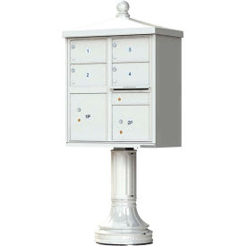 Vital Cluster Box Unit w/Vogue Traditional Accessories 4 Mailboxes & 2 Parcel Lockers Postal Grey 1570-4T5V2AF