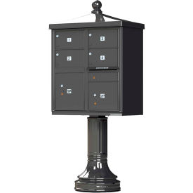 Vital Cluster Box Unit w/Vogue Traditional Accessories 4 Mailboxes & 2 Parcel Lockers Dark Bronze 1570-4T5V2DBAF