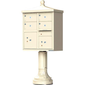 Vital Cluster Box Unit w/Vogue Traditional Accessories 4 Mailboxes & 2 Parcel Lockers Sandstone 1570-4T5V2SDAF