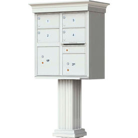 Vital Cluster Box Unit w/Vogue Classic Accessories 4 Mailboxes & 2 Parcel Lockers Postal Grey 1570-4T5VPG