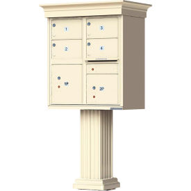 Vital Cluster Box Unit w/Vogue Classic Accessories 4 Mailboxes & 2 Parcel Lockers Sandstone 1570-4T5VSDAF