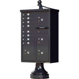 Vital Cluster Box Unit w/Vogue Traditional Accessories 8 Mailboxes & 4 Parcel Lockers Black 1570-8T6V2BKAF