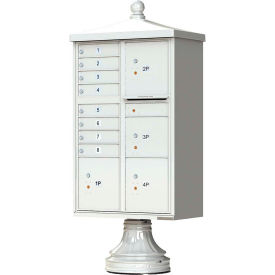 Vital Cluster Box Unit w/Vogue Traditional Accessories 8 Mailboxes & 4 Parcel Lockers Postal Grey 1570-8T6V2PG