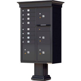 Vital Cluster Box Unit w/Vogue Classic Accessories 8 Mailboxes & 4 Parcel Lockers Black 1570-8T6VBKAF