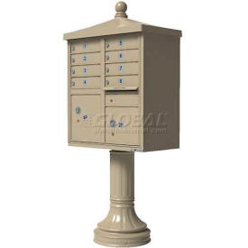 Vital Cluster Box Unit w/Vogue Traditional Accessories 8 Unit & 2 Parcel Lockers Sandstone 1570-8V2SD