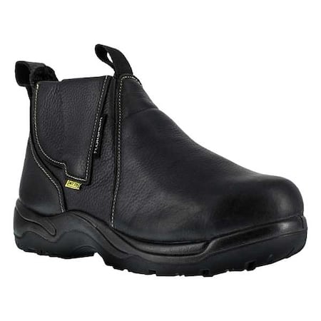 Men's Chelsea Boot, 5 1/2 D, Steel Toe, 6 in H, Black, FE690 MPN:FE690