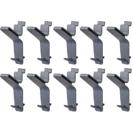 X-Hook, Hanging, 15 lb., Gray, Plastic, PK10 MPN:FSH-017-10