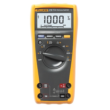 Digital Multimeter, 1, 000 V Max DC, 0 V Max AC, TRMS, 6, 000 Instrument Counts, Backlit LCD MPN:FLK-179/CWG
