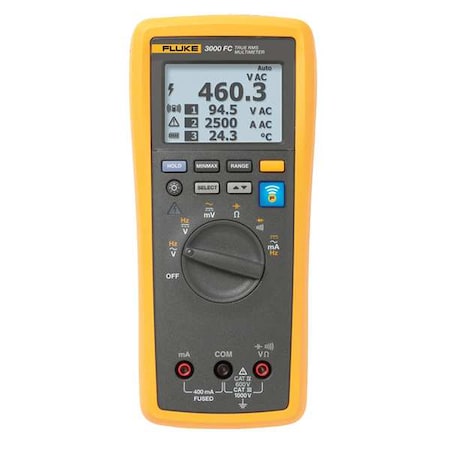 Digital Multimeter, 1, 000 V Max DC, 0 V Max AC, TRMS, 6, 000 Instrument Counts, LCD MPN:FLK-3000FC