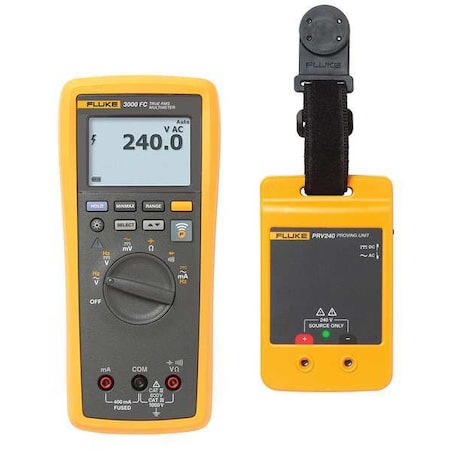 Digital Multimeter, 1, 000 V Max DC, TRMS, 6, 000 Instrument Counts, LCD MPN:FLK-3000FC/PRV