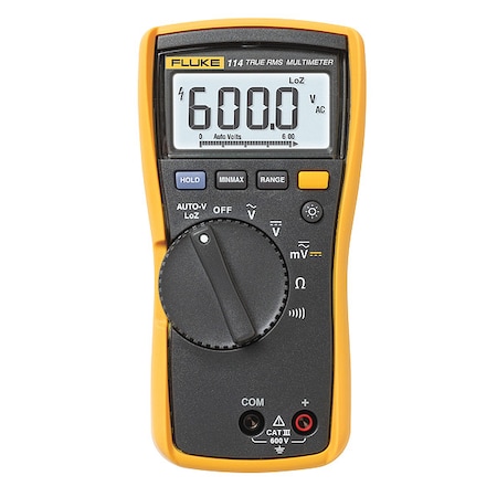 Digital Multimeter, 600 V Max DC, 0 V Max AC, TRMS, 6, 000 Instrument Counts, Backlit LCD MPN:FLUKE-114/CWG