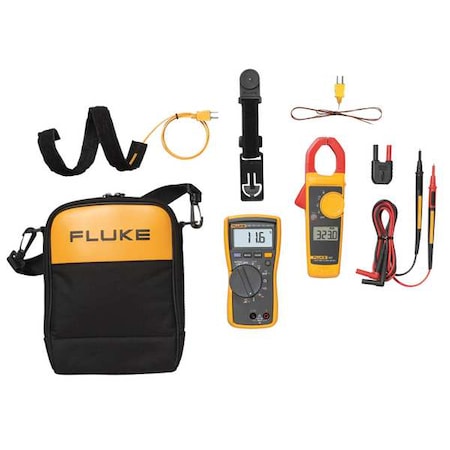 Digital Multimeter Clamp On Kit, Digital Display, Battery Included, Soft Carrying Case Included MPN:FLUKE-116/323