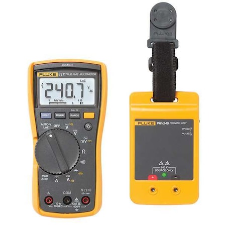 Digital Multimeter, 600 V Max DC, TRMS, 6, 000 Instrument Counts, LCD MPN:FLUKE-117/PRV