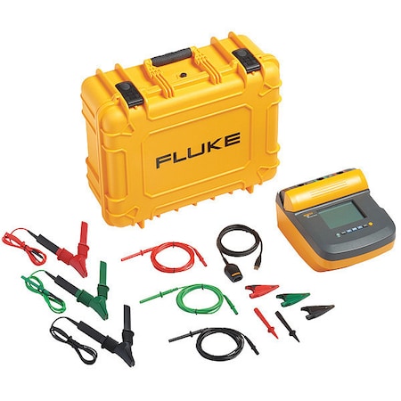 Megohmmeter Kit, 10, 000V DC, Battery Operated, Digital, 5 Mohm to 100 Gohm, USB/Bluetooth MPN:FLUKE-1555/KIT