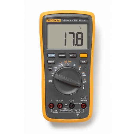 Digital Multimeter, 1, 000 V Max DC, 4 V Max AC, Average, 4, 000 Instrument Counts, LCD MPN:FLUKE-17B+ ESP