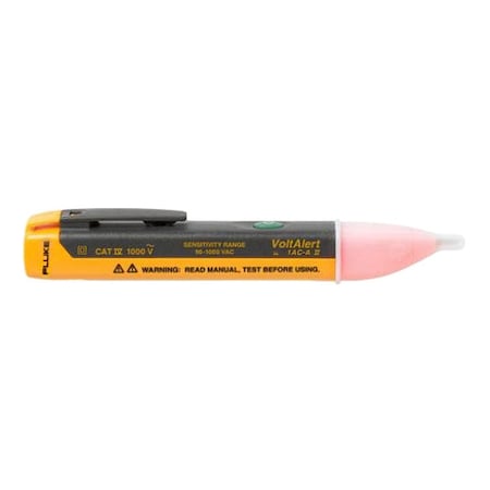 Voltage Detector, Range 90 to 1000V AC, Audible/Visual Indication, Push Button Switch, Auto Off MPN:Fluke-1AC-A1-II