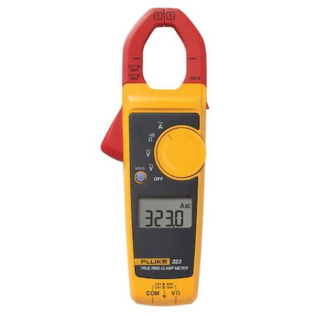 Digital Clamp Meter, 400V Max AC Amps, AC/DC Voltages up to 600V, TRMS, 1.1 in Jaw Opening MPN:FLUKE-323