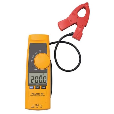 Digital Clamp Meter, Backlit LCD, 200 A, 0.7 in (18 mm) Jaw Capacity MPN:FLUKE-365
