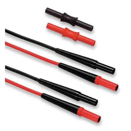 Silicone Test Lead Extension Kit, CAT III 1000V, CAT IV 600V, 1.5m, Silicone, Black, Red MPN:Fluke-TL221