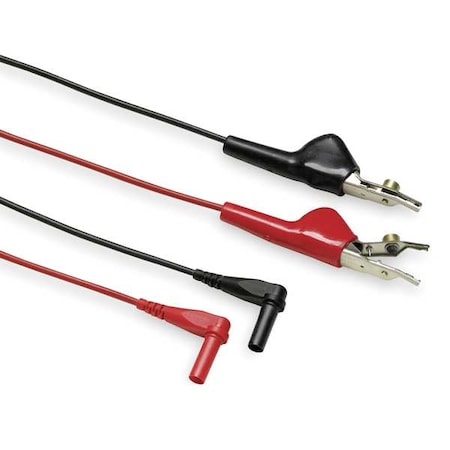 Telecom Test Lead Set, CAT I 30V, 5 ft., Silicone, Black, Red MPN:Fluke-TL26A