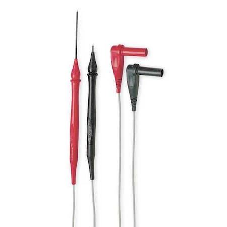 Retractable Probe Assembly, CAT II 600V, 4 ft., Silicone, Black, Red MPN:Fluke-TL40