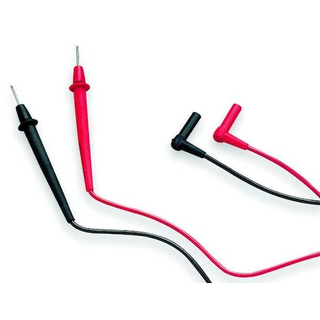 Test Leads, 4 ft. Length, CAT III 1000V, CAT IV 600V, Right Angle Shrouded Banana Plugs, PR MPN:Fluke-TL75