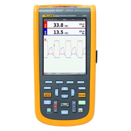 Compact Handheld Oscilloscope, 20 MHz MHz, 2 Channels, 5.7 in Color TFT MPN:FLUKE-123B/WWG