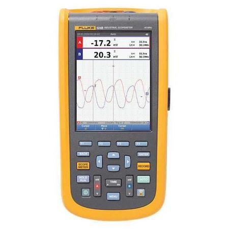 Compact Handheld Oscilloscope, 40 MHz MHz, 2 Channels, 5.7 in Color TFT MPN:FLUKE-124B/WWG