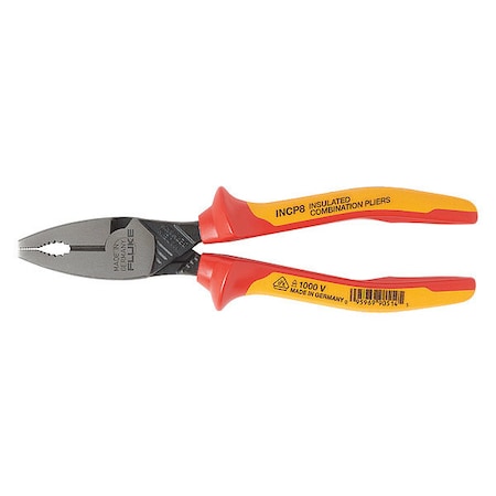 8 in Insulated Lineman Combination Pliers High Leverage, Steel MPN:INCP8