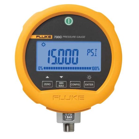 Digital Test Compound Gauge, -12 to 0 to 100 psi, 3 3/4 in Dial, 1/4 in NPT, Bottom Location MPN:FLUKE-700G06