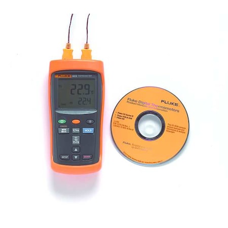 Thermometer, LCD, 1.8 in, Thermocouple MPN:FLUKE 52-2B