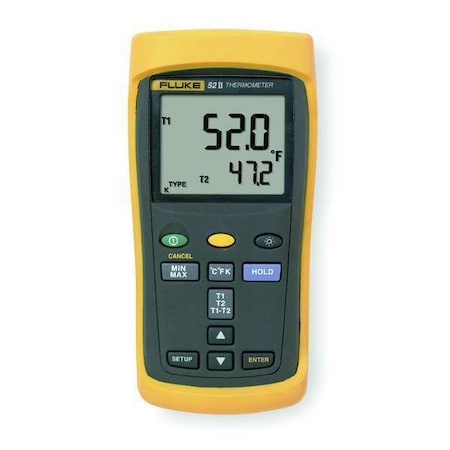 Thermometer, LCD, 1.8 in, Thermocouple MPN:FLUKE-52-2/CWG