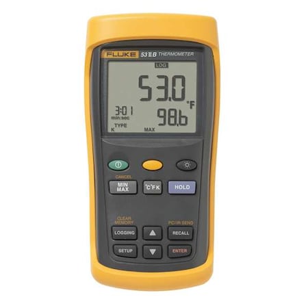 Thermometer, LCD, 2.5 in, Thermocouple MPN:FLUKE-53-2 B/CWG