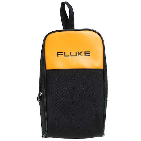 Soft Carrying Case, Polyester, 8.5 in H x 5 in W, Inside Pocket, Belt Loop Included, Black/Yellow MPN:Fluke-C25
