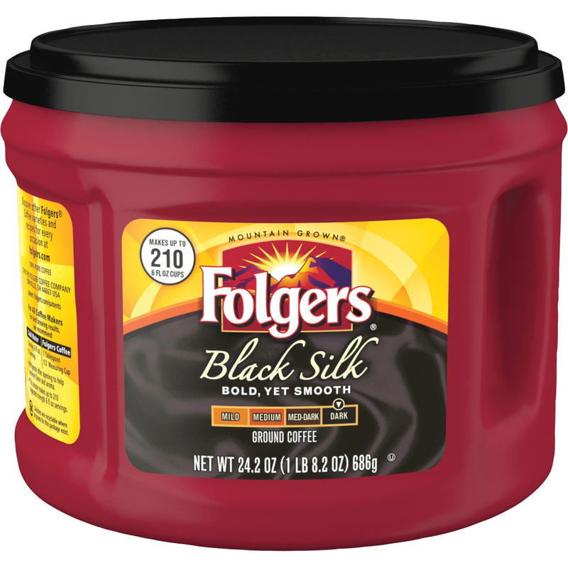 Folgers Ground Black Silk Dark Ground Coffee, Dark - 22.6 oz - 1 Each (Min Order Qty 4) MPN:2550020540
