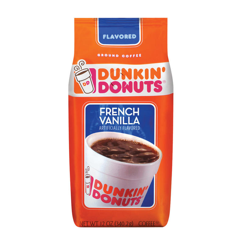 Dunkin Donuts Ground Coffee, French Vanilla, 12 Oz Per Bag (Min Order Qty 4) MPN:8133400047
