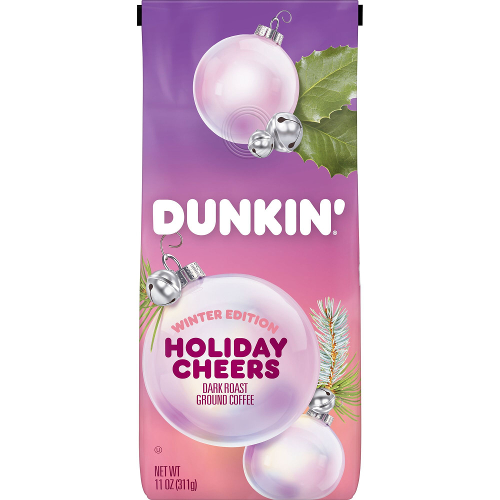 Dunkin Donuts Holiday Cheer Ground Coffee, Dark Roast, Chocolate, 11 Oz Bag MPN:8133401489