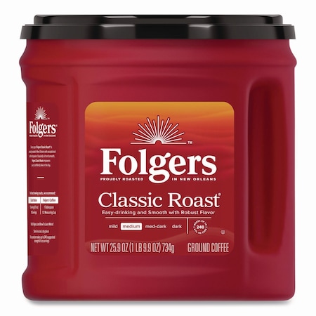 Coffee, Caffeinated, Classic Roast, 2.25 lb Canister, Medium, Ground MPN:2.550020421E9