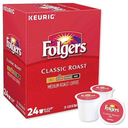 Coffee, Classic Roast, Pod, Caffeinated, Ground, 6.72 oz, 24 PK MPN:6685
