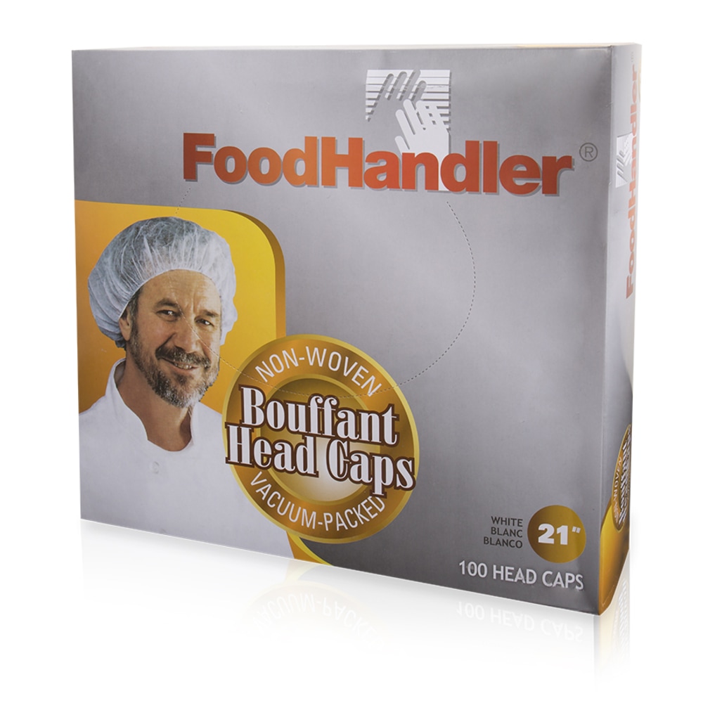 FoodHandler 300-575 Regular 21in White Bouffant Cap MPN:300-575