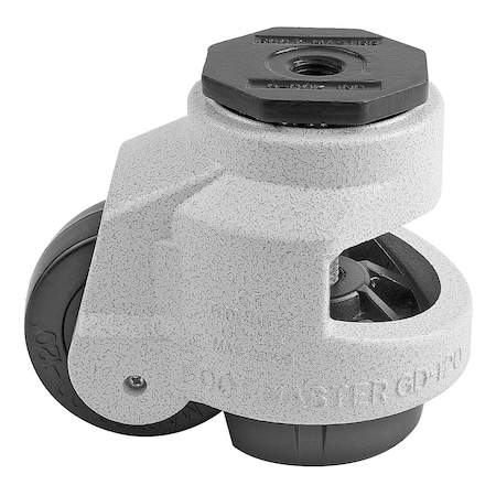 Leveling Caster, 75 mm Nylon Wheel, M16x2.0P Stem, Swivel, 1000 kg Cap, Al Foot Pad, Ivory MPN:GD-120-S-NYN