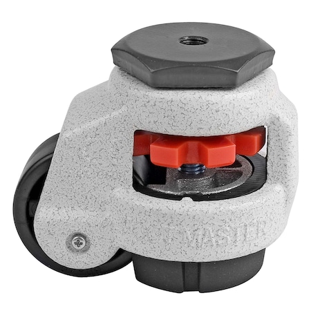 Leveling Caster, 42 mm Nylon Wheel, M8x1.25P Stem, Swivel, 60 kg Cap, NBR Foot Pad, Ivory MPN:GD-40-S-NYN