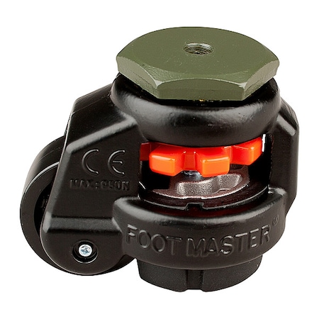 Leveling Caster, Alum, Swivel, M8 MPN:GD-40S-BLK-3/8