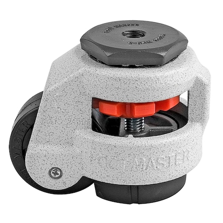 Leveling Caster, 50 mm Nylon Wheel, M12x1.75P Stem, Swivel, 280 kg Cap, NBR Foot Pad, Ivory MPN:GD-60-S-NYN