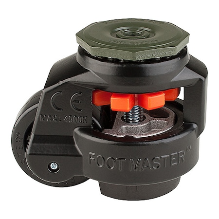 Leveling Caster, Alum, Swivel, M12/M16 MPN:GD-80S-BLK-1/2