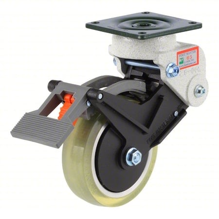 Plate Caster, Swivel, Polyurethane, 187mm H MPN:GDS-125B-65SF