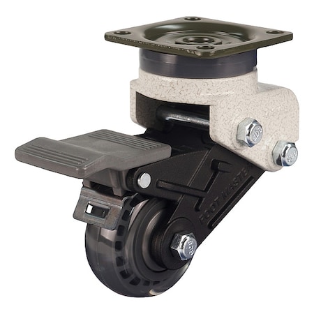 Plate Caster, Swivel, Polyurethane, 100mm H MPN:GDS-50-BSF-EUS