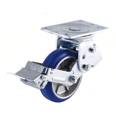 Plate Caster, Swivel, Polyurethane, 202mm H MPN:GDSP-150BSF-MUD