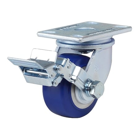 Plate Caster, Swivel, Polyurethane, 167mm H MPN:GF-125B-SF-MUD